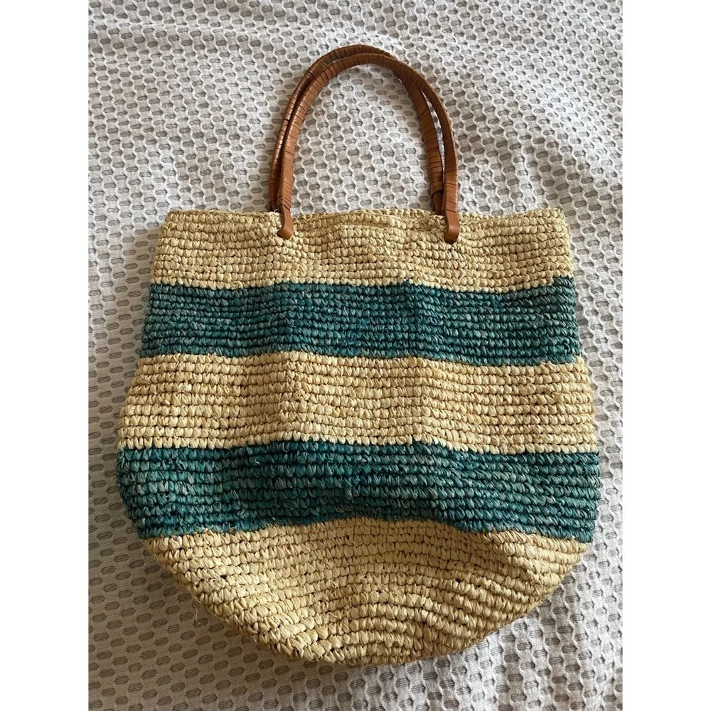 House of Mua Mua - raffia beach bag “I love miami”